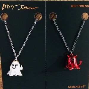 Auth. Betsey Johnson Necklaces (2), Best Friends, Angel And Devil Necklace NWT